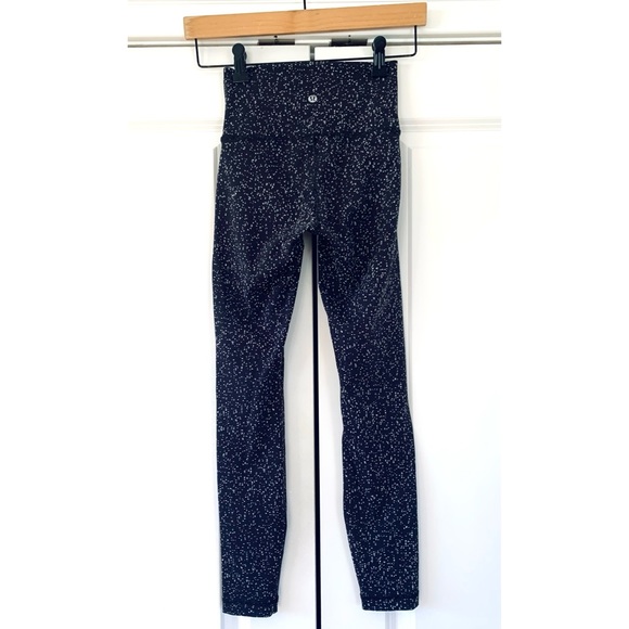 Lululemon Wunder Under Leggings Black High Rise Pants Magnetized Jacquard Size 2 - Picture 2 of 8